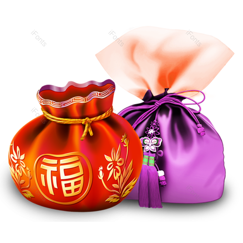中国风图片,钱袋元素,钱袋子PNG,福袋免抠素材